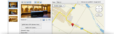 Informace / GPS / Přiřadit údaje GPS