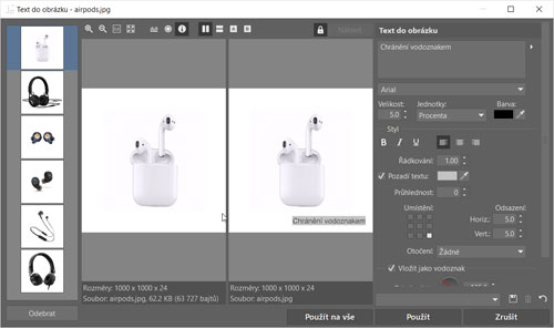 Upravit / Text do obrázku